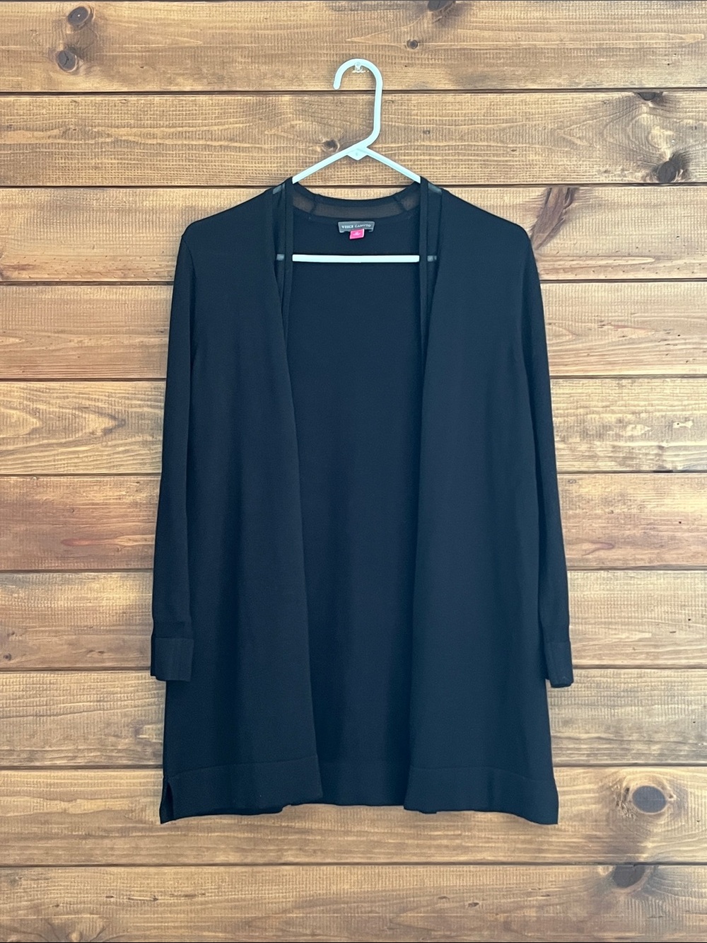 Vince Camuto Black Open Drape Longline Cardigan Size Small